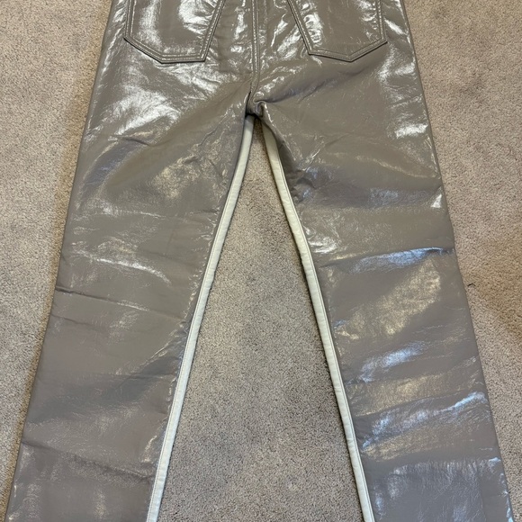 Agolde sz 27 Chic Two-Tone Leather Pants - Picture 2 of 4